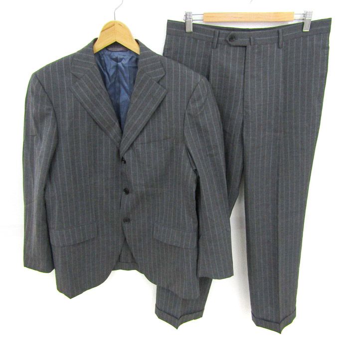 美品　ジュンコシマダ　スーツ　チャコールグレー　裏地ブルー　A6 ストレッチ 美品 ジュンコシマダ スーツ チャコールグレー 裏地ブルー A6 ストレッチ