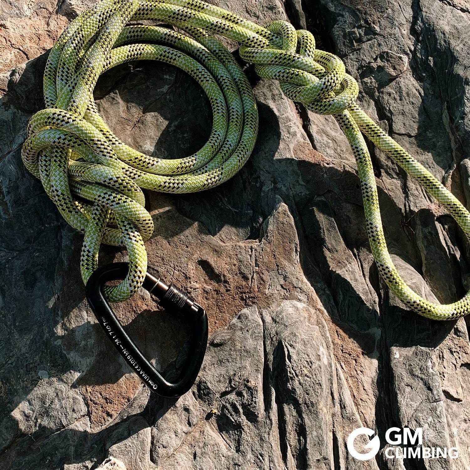 クライミング 登山カラビナ コンパクトサイズ 小型 レスキュー 超軽量 53g 7075アルミニウム合金素材 ハイキング ロッキングカラビナ 24kN UIAA認証 アウトドア CE CLIMBING GM