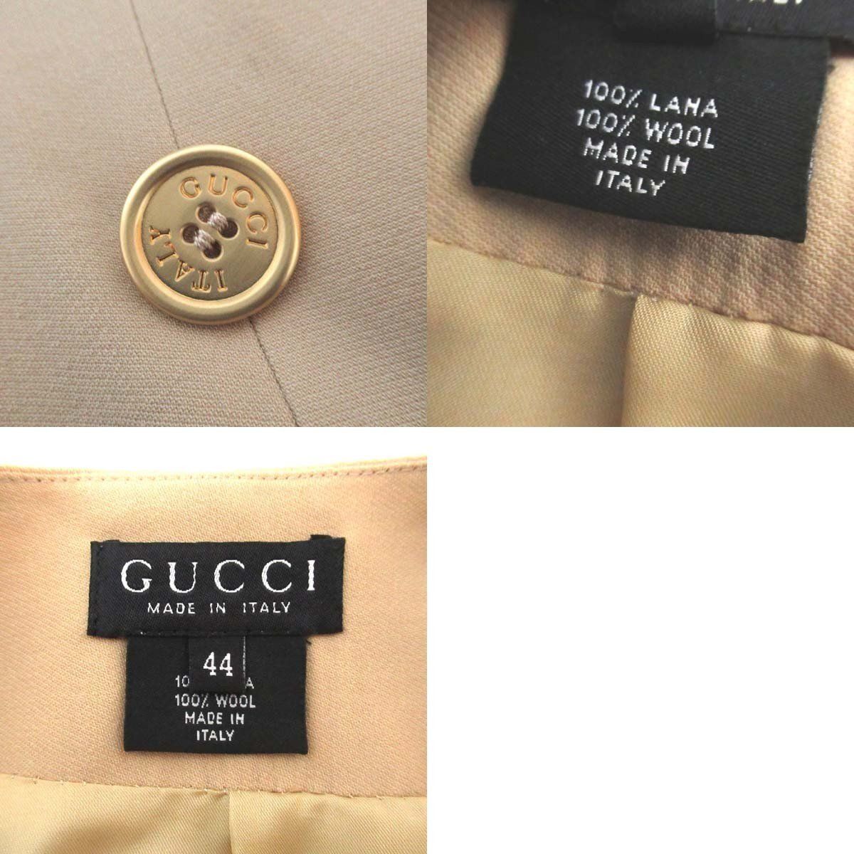 GUCCI】80s OLD GUCCI 金ボタン ノーカラージャケット 42