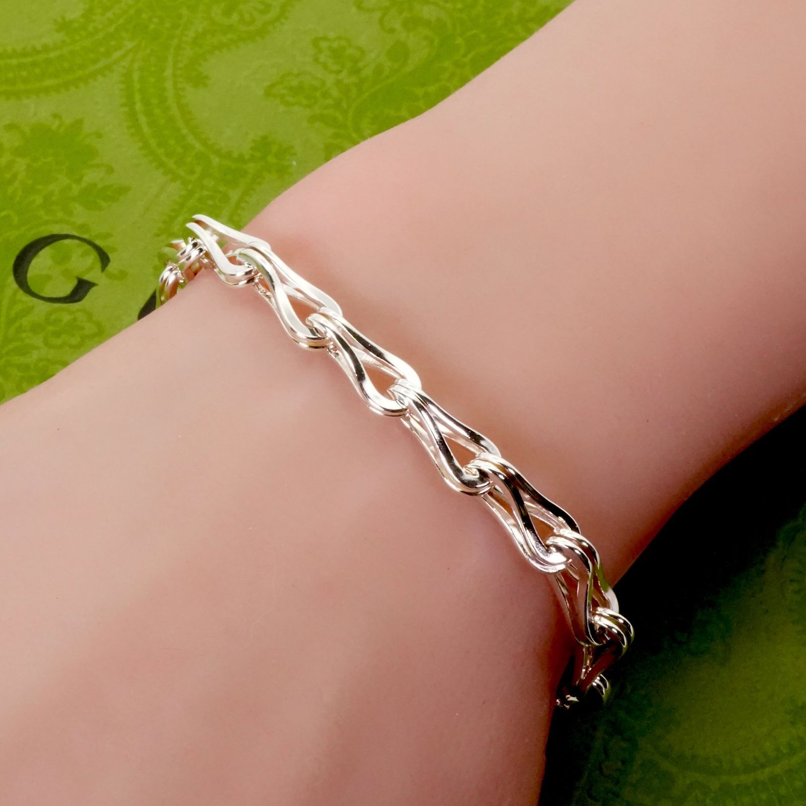 希少極美品 グッチ ヴィンテージ シルバー ブレスレット/24