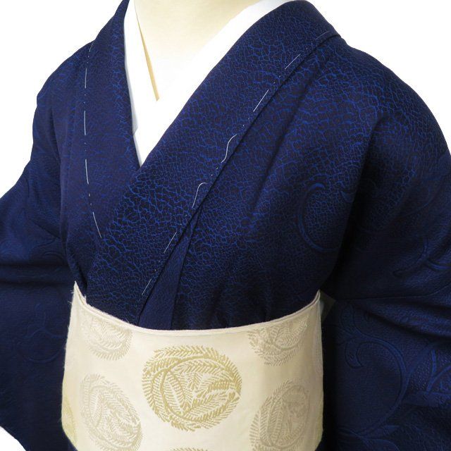 509mi64〇さが美 色無地 身幅広め 一つ紋 松竹梅 紫〇美品 楽天