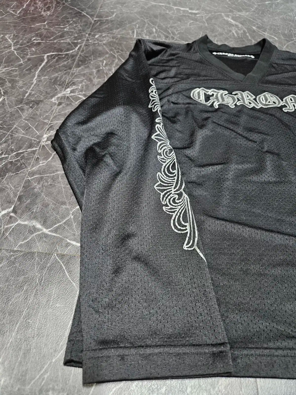 クロムハーツ メッシュ スタジアム フットボールジャージ ブラック