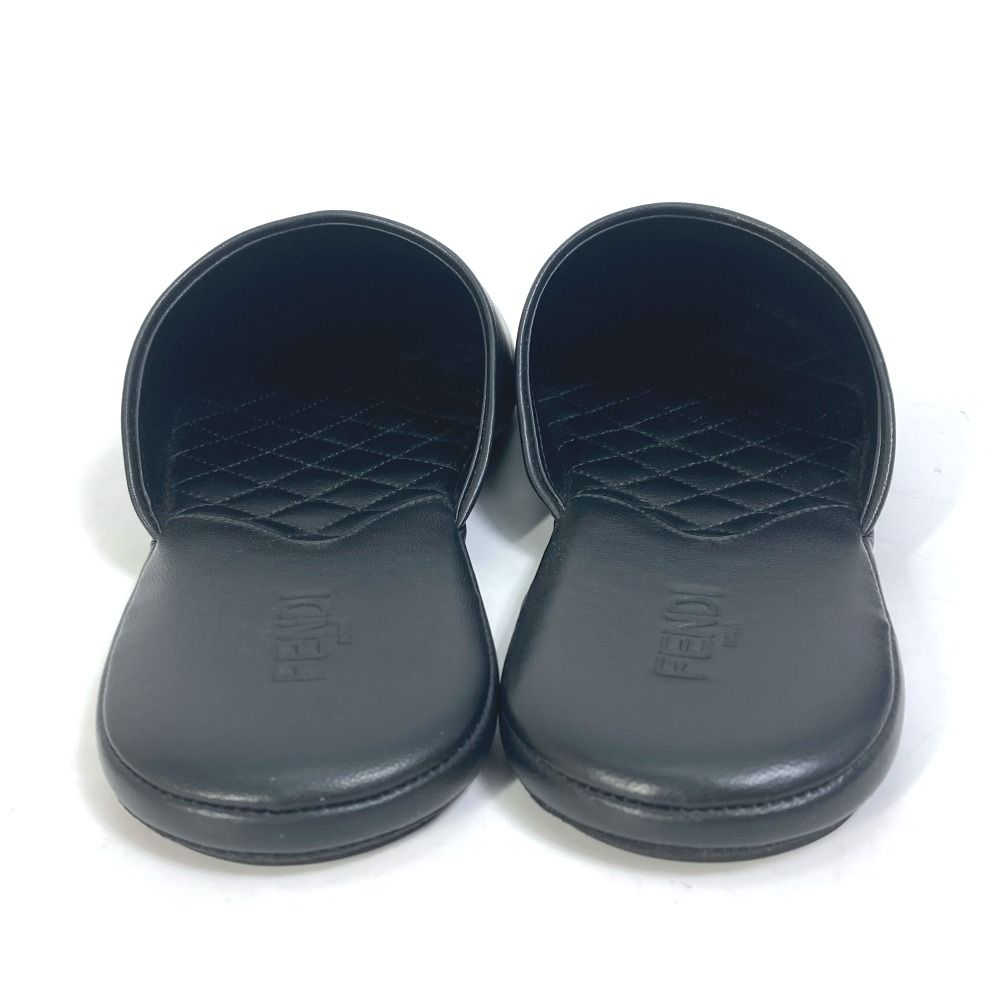フェンディ 室内 ロゴ スリッパ ルームシューズ 靴 フラット ブラック 美品 - メルカリ