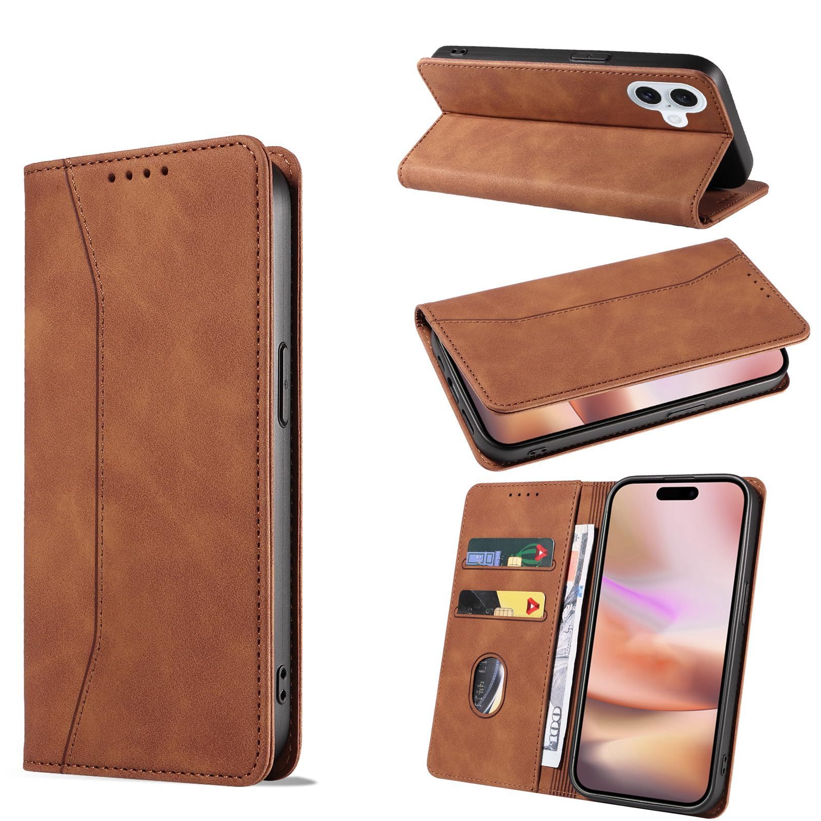 【在庫処分】おしゃれ iPhone 16 16 用手帳型ケース 肌感レザー 16 iPhone 16用 iPhone カバー 内蔵マグネット 手帳型 耐衝撃 iphone16 手帳型 用スマホケース 手帳型 用ケース カード収納 スタンド機能 アイフォン あい