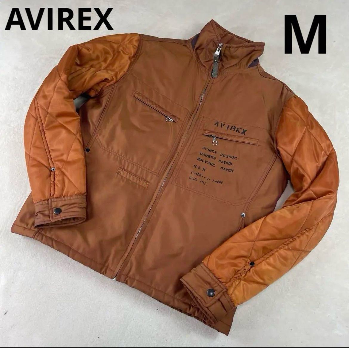 【専用】アヴィレックス レスキュージャケット M オレンジ  キルティング 切替 専用アヴィレックス レスキュージャケット M オレンジ キルティング