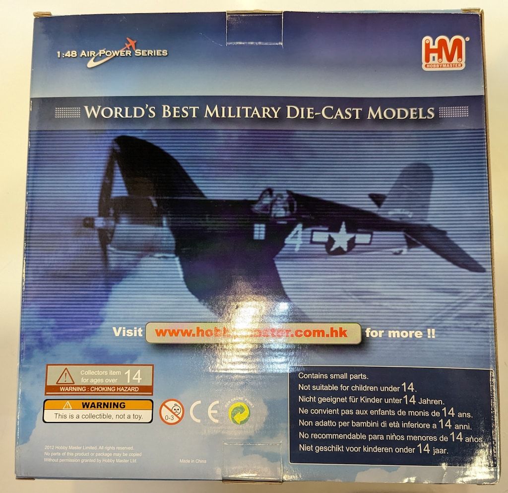 1/48　ホビーマスター　F4U-1A Corsair White 29 F4U-1A Corsair White 29 VF-17 Jolly Rogers, Lt(JG). Ira C