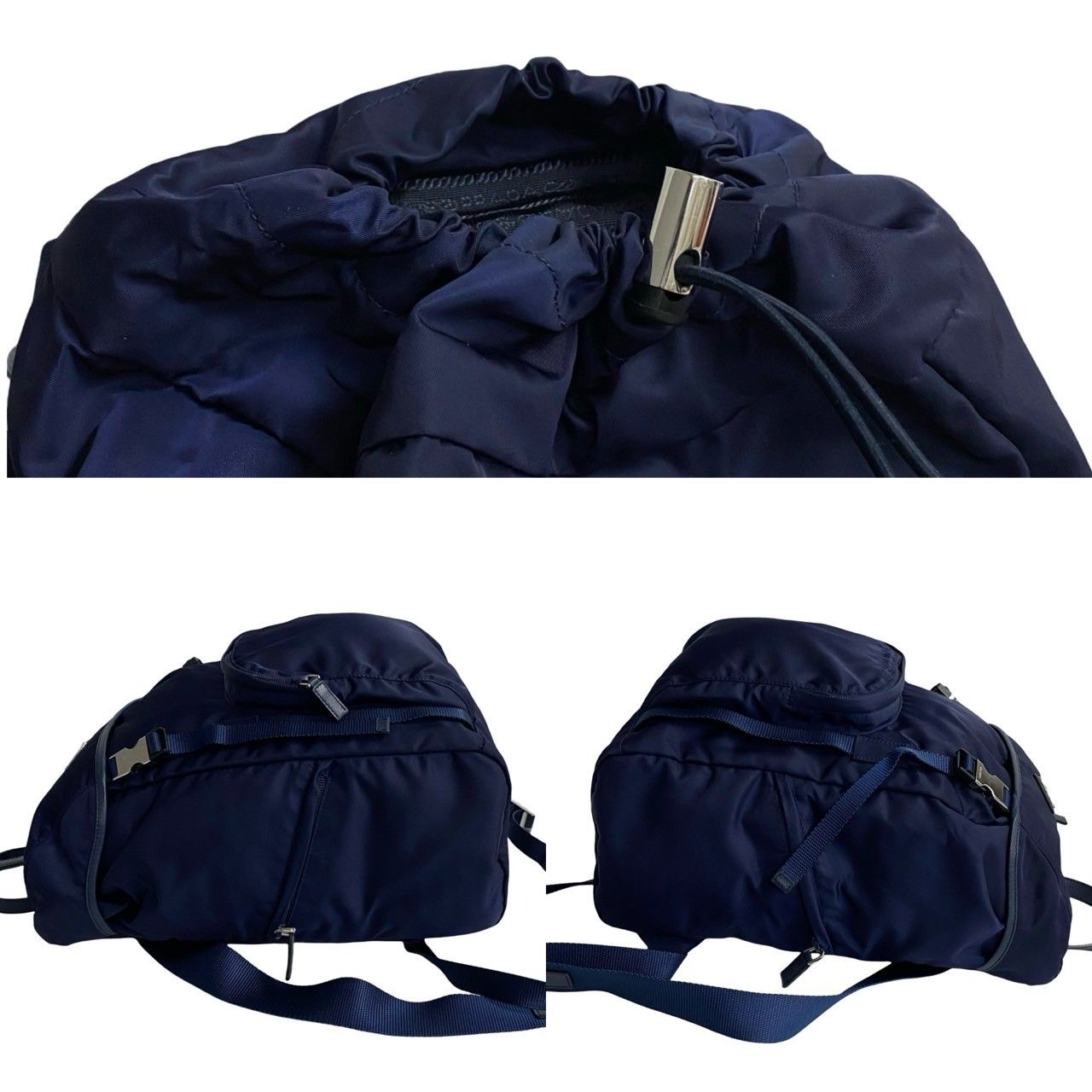 極 美品 希少品 PRADA プラダ 三角ロゴ 金具 サフィアーノ レザー 本革 