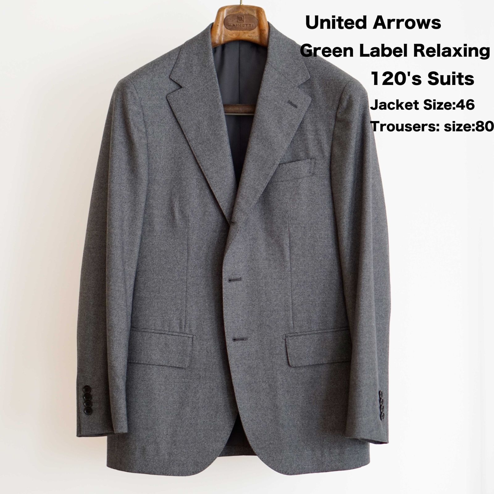 美品 ポールスミスコレクション スーツ 生地英国製カシミヤ混 グレー M