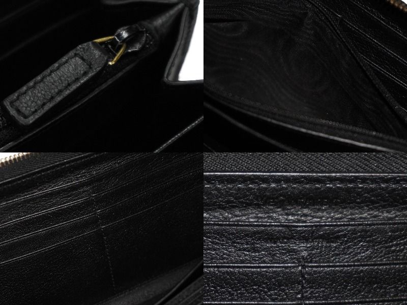 YVES SAINT LAURENT イヴ サンローラン 長財布 ラウンドファスナー YSLロゴ 352904 レザー ブラック 美品 中古 61569 YVES SAINT LAURENT イヴ サンローラン 長財布 ラウンドファスナー YSL