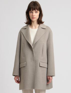 23AW theory luxe セオリー リュクス ウール×カシミヤ コート ミディアム丈 ライトグレー 38 Mサイズ レディース PAWNSHOPRiZ パウンショップリズ GULLKHAN_COM