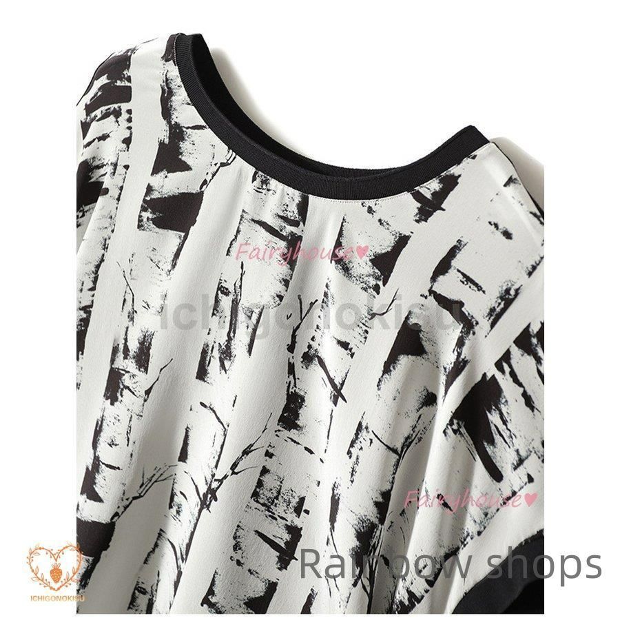 コスパ最高!Tシャツ レディース 春夏新作 40代 半袖トップス プリントTシャツ ドルマンスリーブ ショット丈Tシャツ ゆったり Tブラウス おしゃれ 大人 50代 30代 新品未使用】Tシャツ レディース 春夏新作 40代 半袖トップス