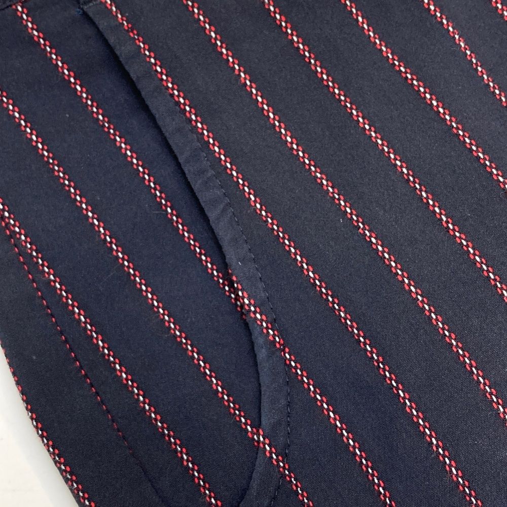 極美品 マスターバニー ストレートパンツ 紺 赤ライン 刺繍 日本製 サイズ1 サイズ：0 MASTER BUNNY EDITION マスターバニーエディション