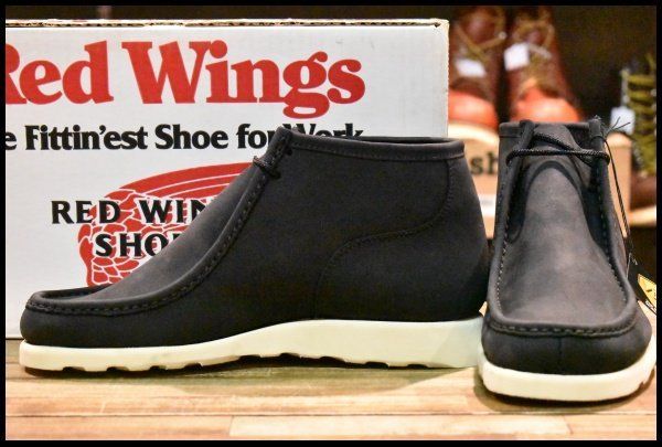 8.5EEE DEAD 90 S レッドウィング 8891 ワラビー ヌバック 黒 ブラック モックトゥ 短靴 編み上げ ブーツ redwing HOPESMORE FE566