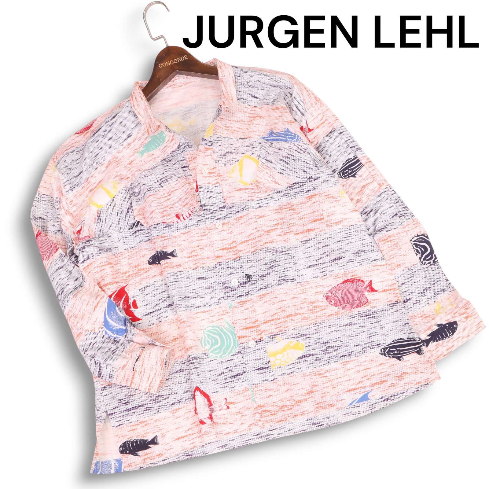 JURGEN LEHL ヨーガンレール 通年 おさかな総柄♪ 魚柄 長袖 オーバー 