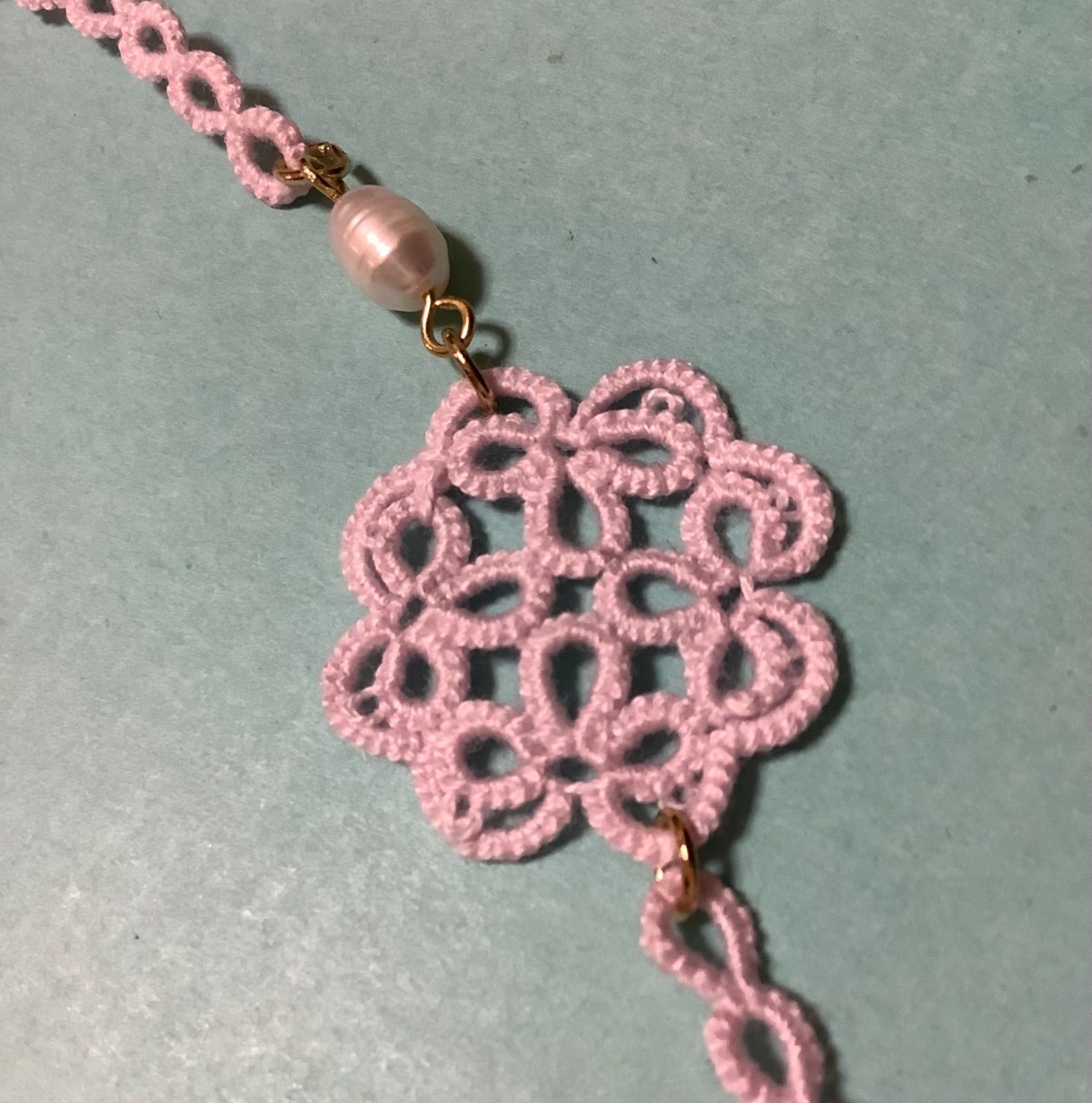 メガネチェーン　ハンドメイド　タティングレース タティングレースのメガネチェーン - y's collection | minne byGMO