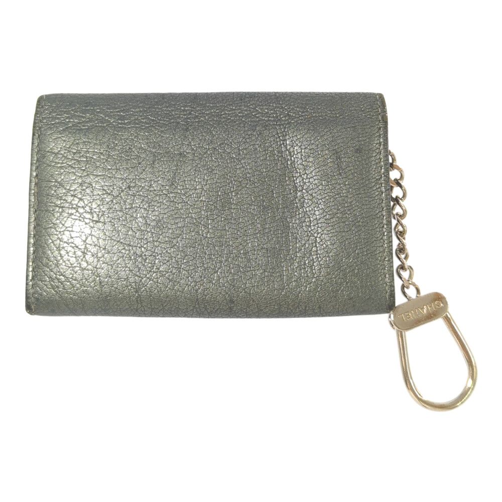 CHANEL シャネル ココボタン・コインケース コインパース・小銭入れ 財布 シルバー系 キーリング ♀ C レディース 593105