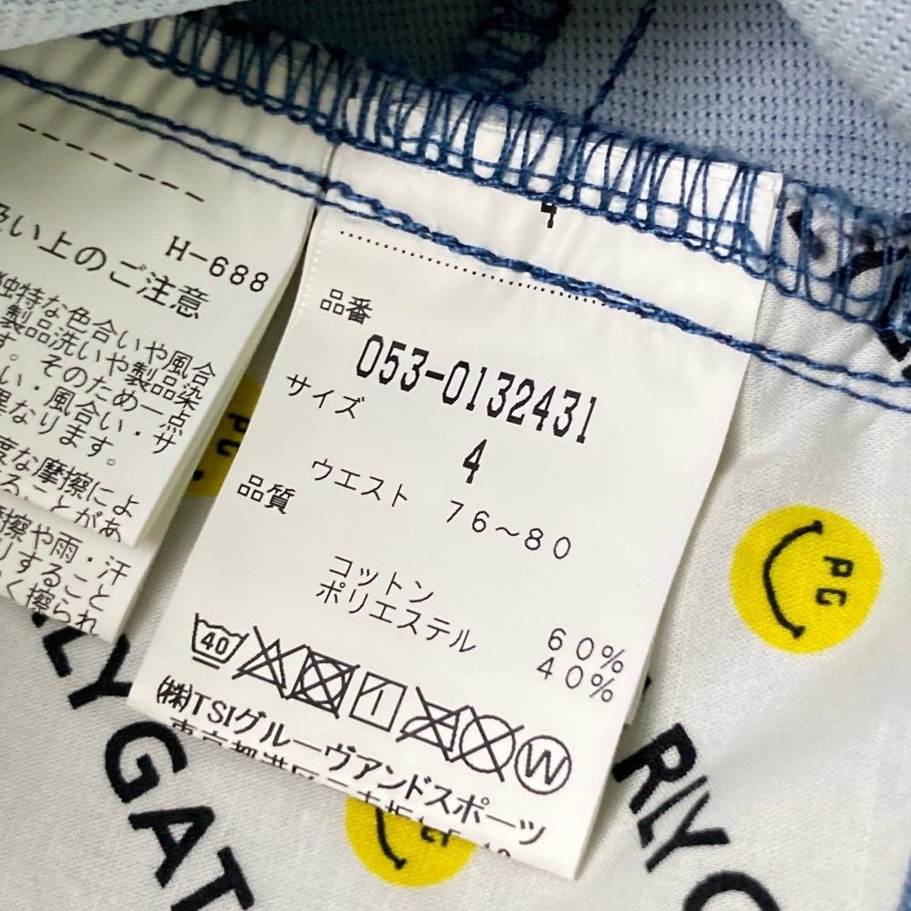 【希少】パーリーゲイツ　スマイル　刺繍　ネイビー　ゴルフ　ショートパンツ　4 サイズ：4 PEARLY GATES パーリーゲイツ デニム風 ハーフパンツ ニコ