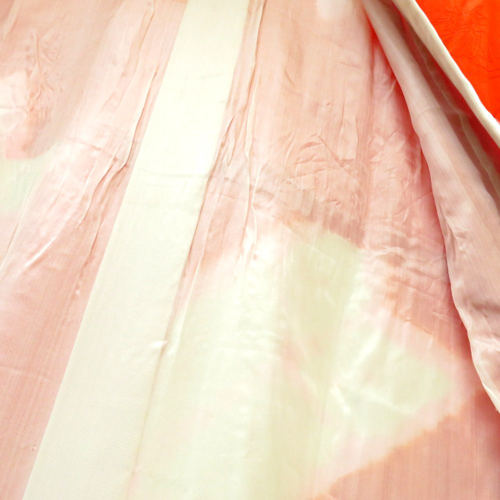 襦袢 昔襦袢 長襦袢 振袖用 アンティーク バチ衿 正絹 赤 白 ピンク  