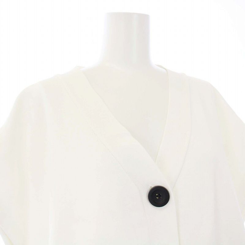 アドーア ADORE 24SS タフタペプラムカーデ カーディガン ニット 切替 ノースリーブ 38 M 白 ホワイト 531-4270619 /KH レディース アドーア ADORE 24SS タフタペプラムカーデ カーディガン ニット