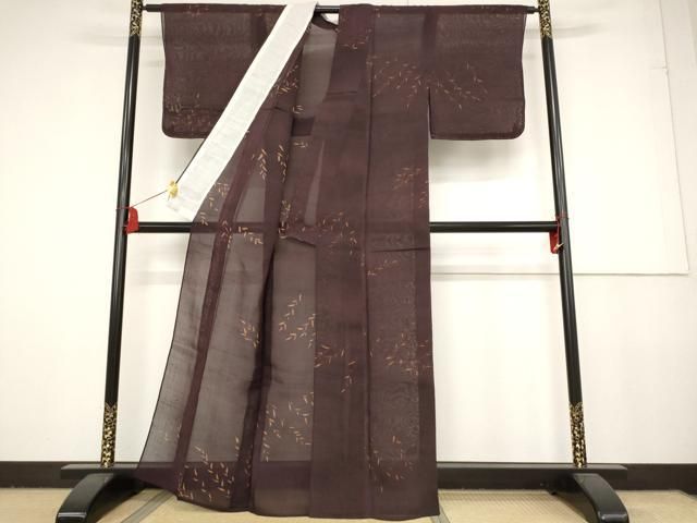 平和屋着物＊夏物 紗紬 草花文 正絹 逸品 AAAY8822st 平和屋着物＊