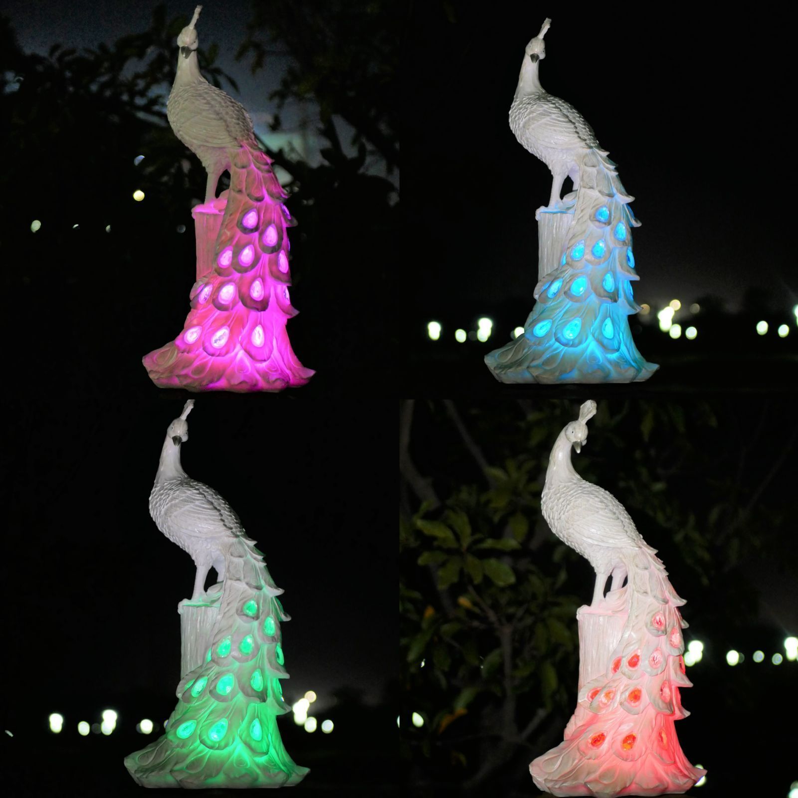 ガーデンライト ソーラーライト ガーデンインテリア 孔雀 ピーコック