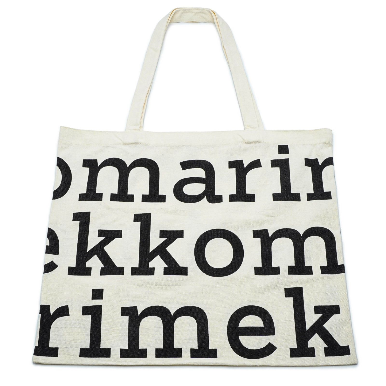 【新品未使用】marimekko マリメッコ ロゴトートバッグ 白地 黒文字