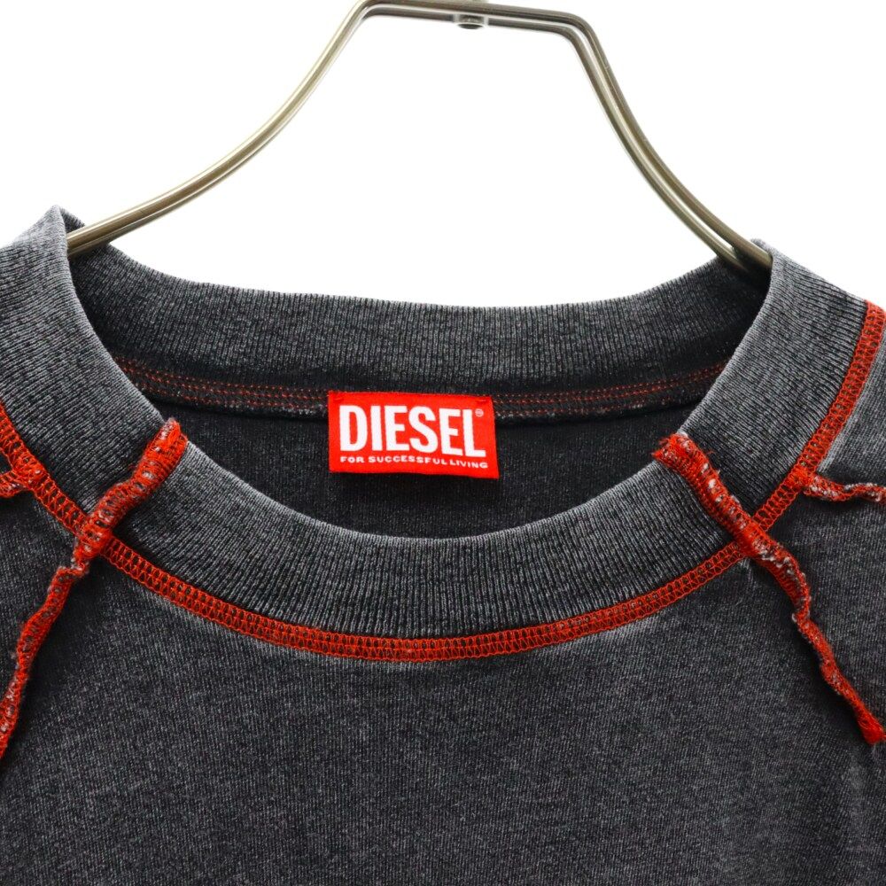 DIESEL (ディーゼル) T-WEEK-LS ロゴ アウトシーム 長袖 カットソー ...