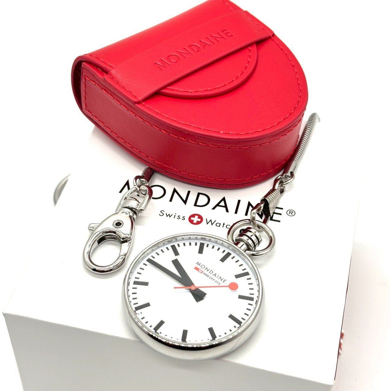 時を刻む芸術 MONDAINE モンディーン 鉄道 公式時計 SBB 懐中時計 スイス製 付属品完備 シルバー