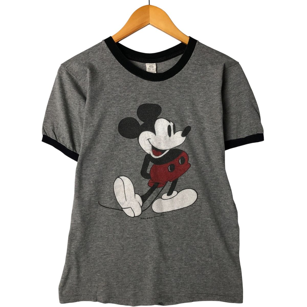 古着 ~90年代 DISNEY ディズニー MICKEY MOUSE ミッキーマウス リンガーT キャラクタープリントTシャツ メンズM相当|eaa583237
