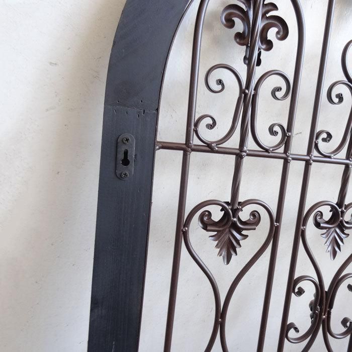 アイアンウッドアンティークフィニッシュ ウォールデコ壁掛可 ウッドドアブラック 輸入家具 アイアン デコ ウッド ドア ブラック vil 6865
