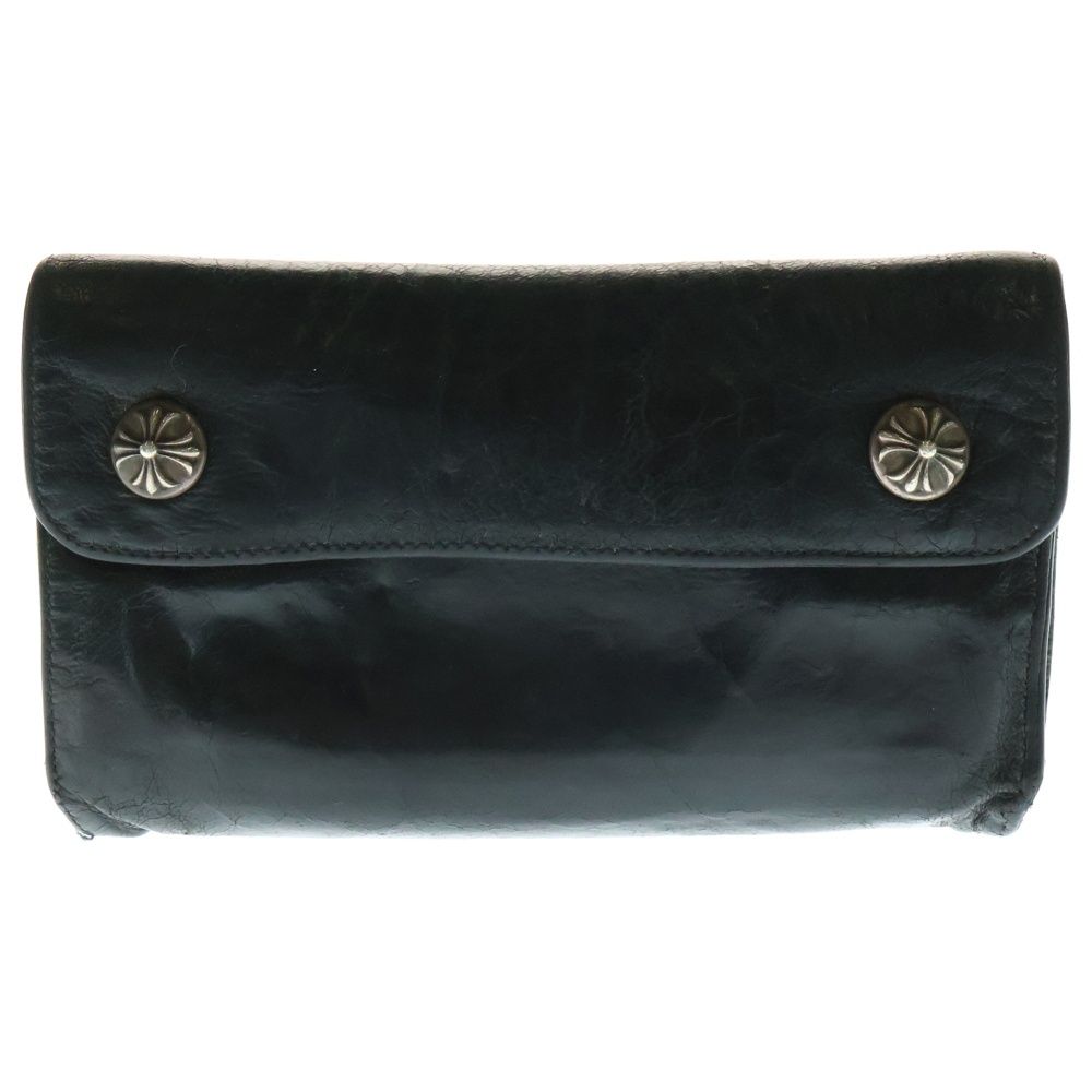 CHROME HEARTS クロムハーツ WAVE ウェーブ レザーウォレット 財布 ブラック BCA374