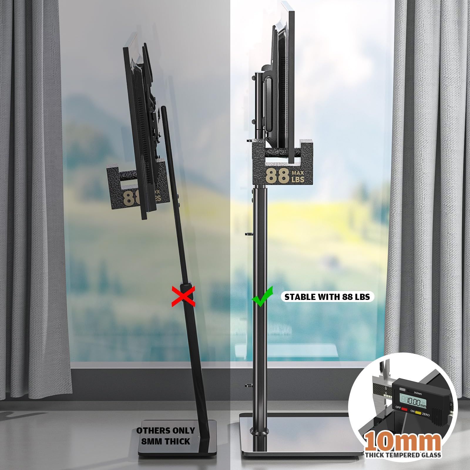 HT1002B ユニバーサルフロアテレビスタンド