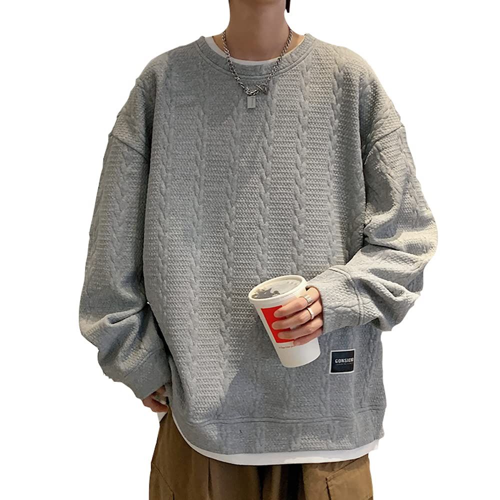 【在庫処分】人気 プルオーバー 大きいサイズ トレーナー トレーナー カジュアル Tシャツ 快適 ゆったり 丸襟 プルオーバー メンズ 春秋冬 メンズ 服 長袖 メンズ [Aaronlive] トレーナー