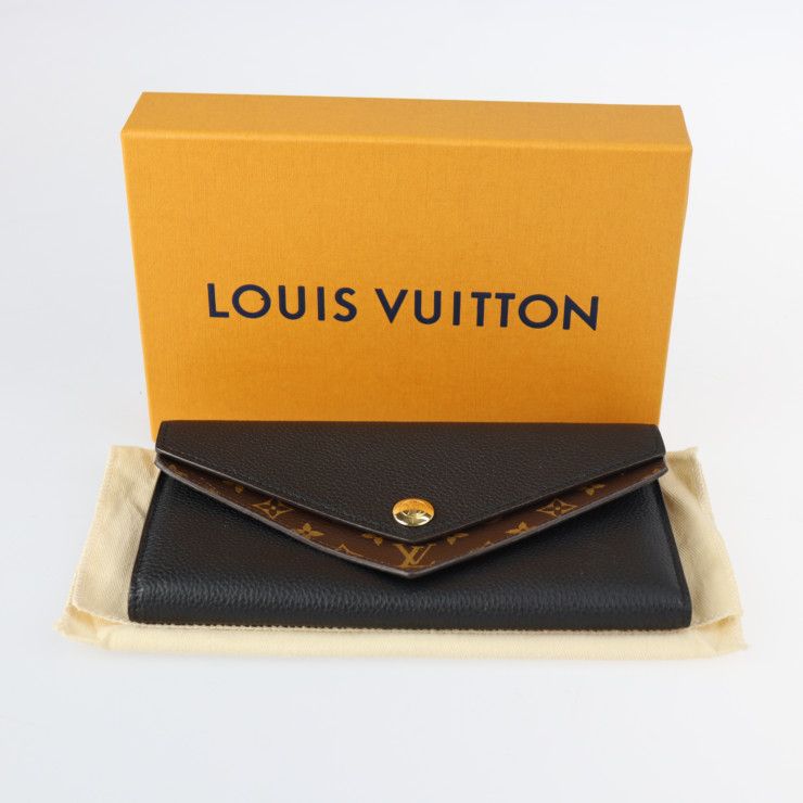 LOUIS VUITTON ルイ ヴィトン 長財布 M64319 カーフレザー モノグラムキャンバス ノワール ブラック ブラウン ゴールド金具  ビトン 【本物保証】