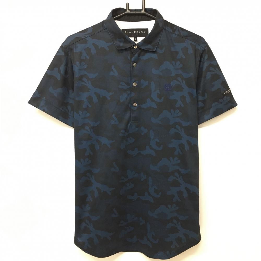 ☆値下げ☆セントアンドリュース 半袖ポロシャツ ネイビー カモフラ柄