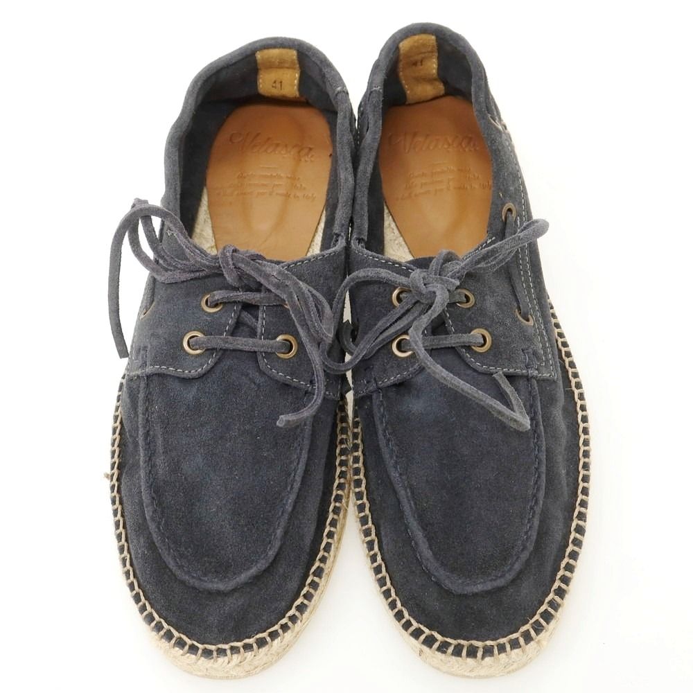 ヴェラスカ VELASCA スエード エスパドリーユ シューズ グレイッシュネイビー サイズ41 メンズ