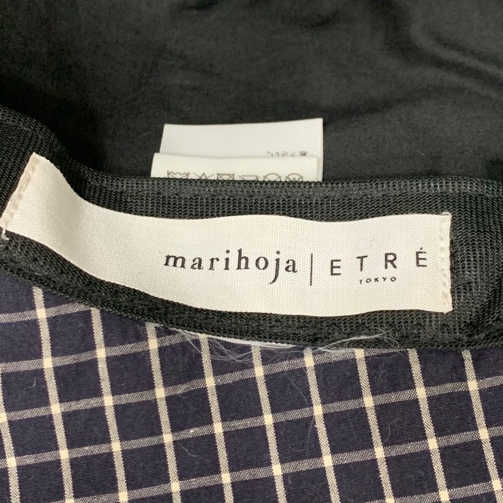 marihoja × ETRE TOKYO バケットハット チェック 帽子 紺