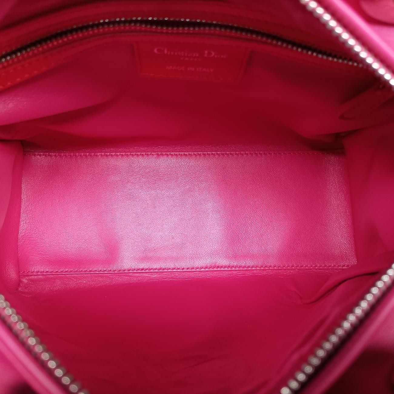 クリスチャンディオールChristian Diorレディディオールオレンジ×ローズレッドラムスキン15-BO-0123