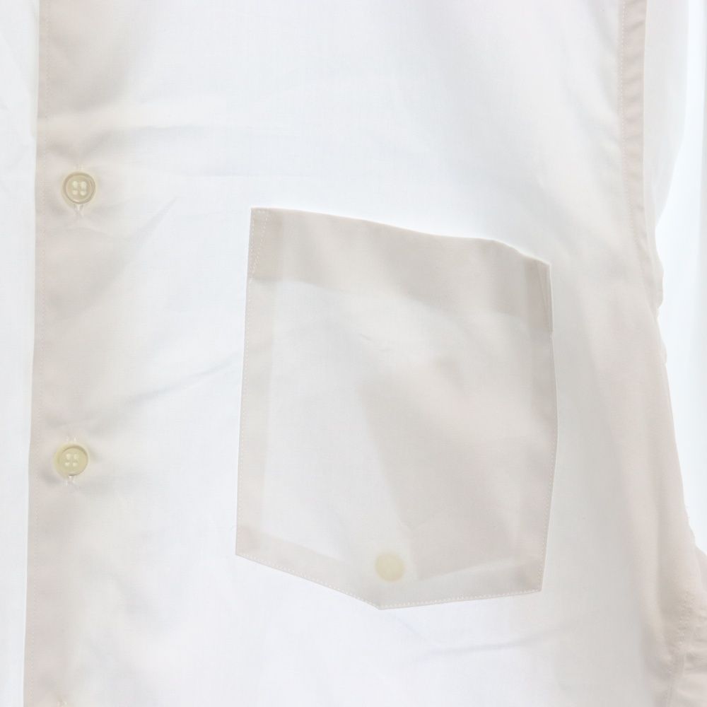 BLACK COMME des GARCONS ブラックコムデギャルソン Cton Boadcloth Long Sleeve White Shirt サイドフリルデザイン 綿ブロード 長袖シャツ 1M-B023-052 ホワイト レディース BLACK COMME des GARCONS (ブラックコムデギャルソン) Cton Boadcloth
