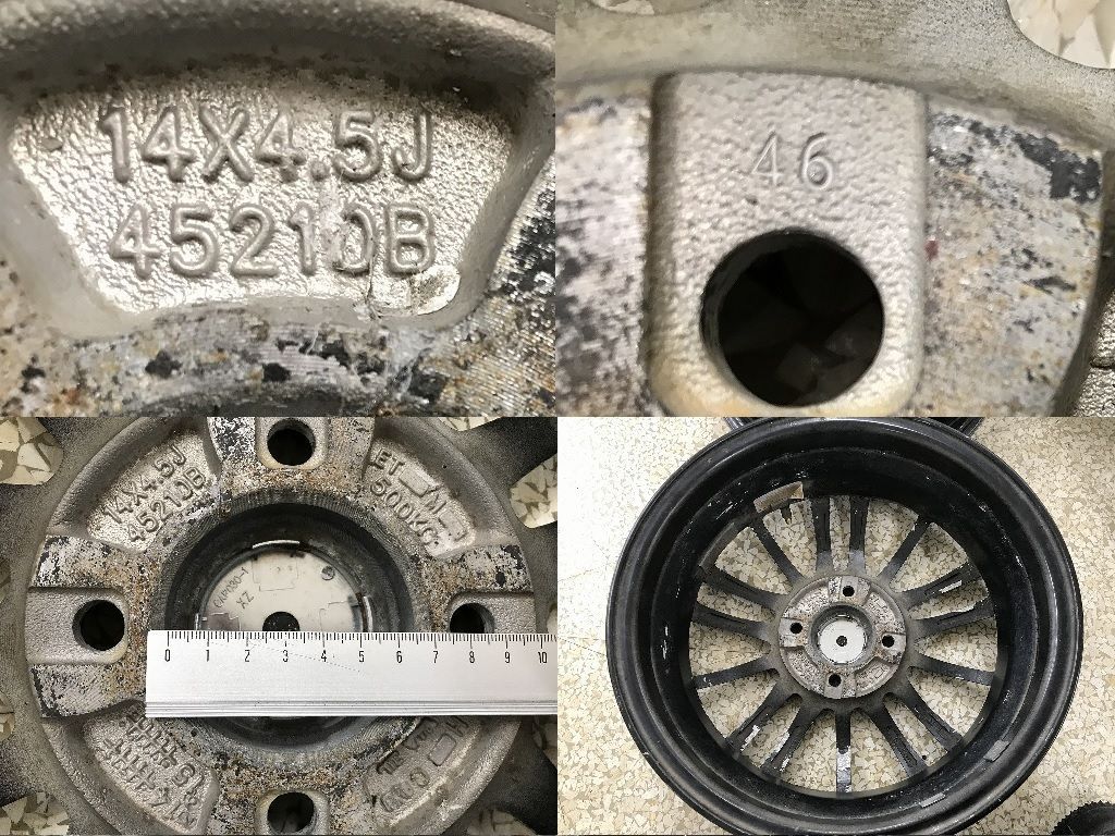 傷小良品 14inc 4.5j +45 100/4H 4本 検) N-BOX スペーシア