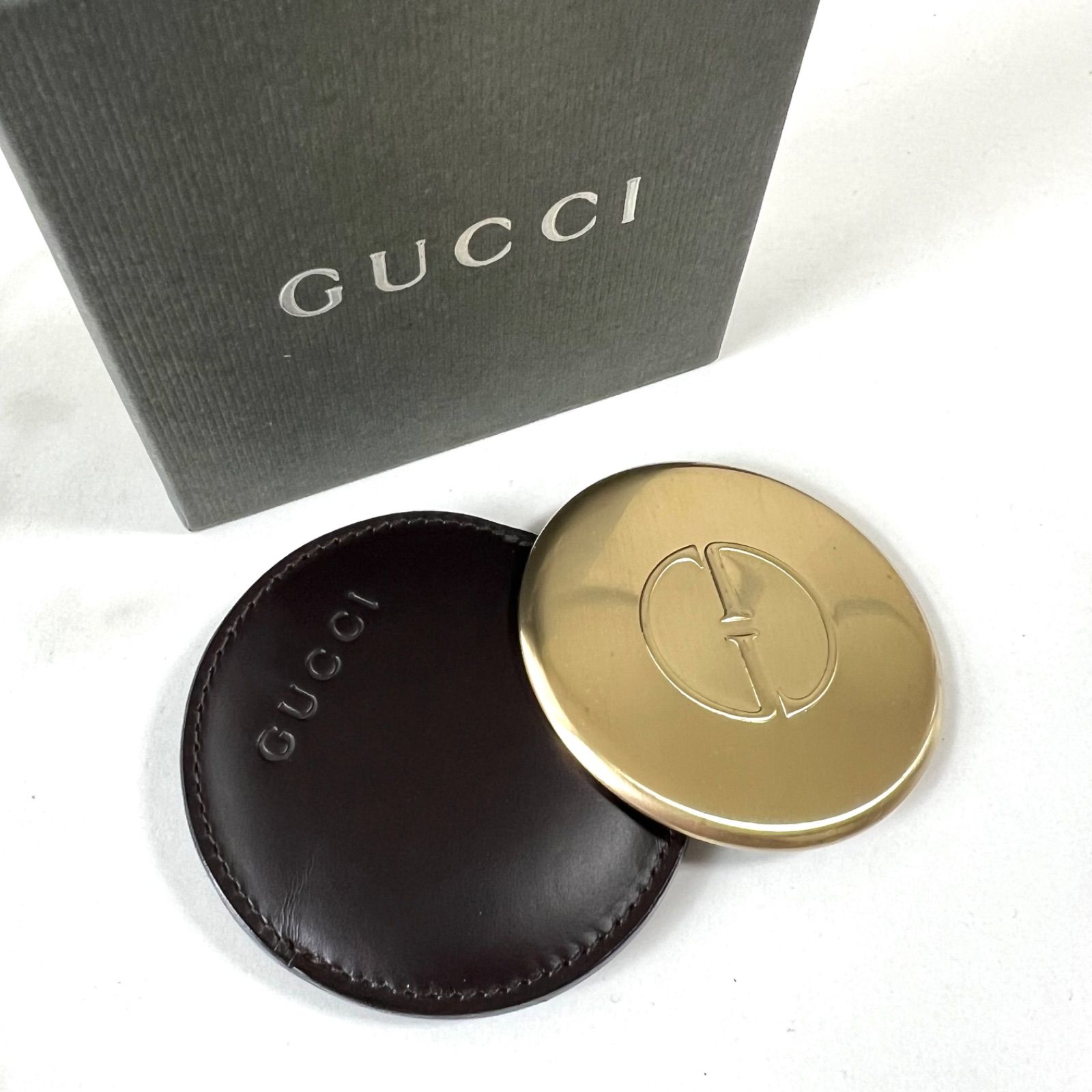 ✴︎箱あり✴︎ GUCCI グッチ レザーケース コンパクトミラー