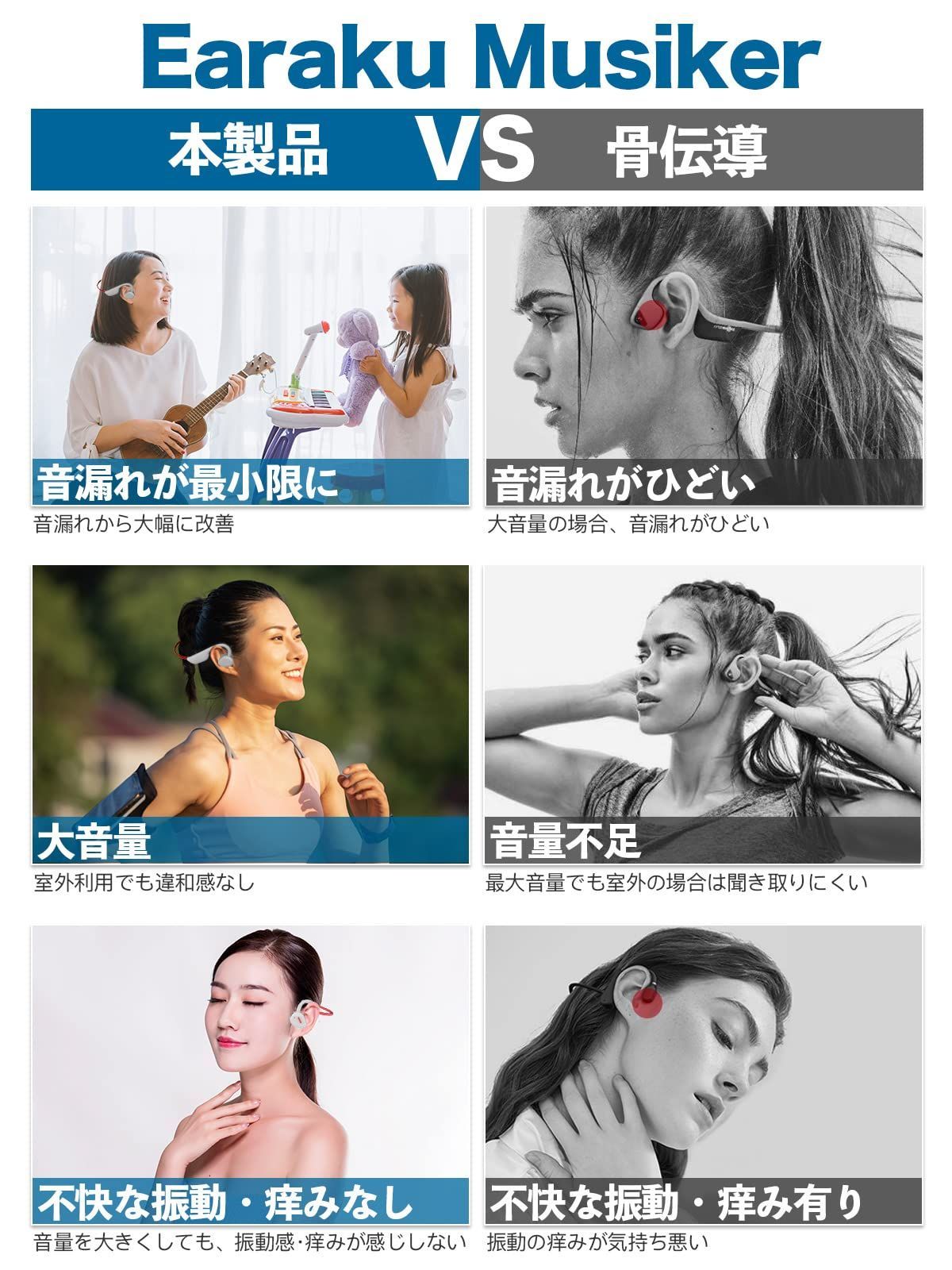 新品・即日発送】【Earaku Musiker Bluetooth イヤホン 日本語音声ガイド 】iitrust 耳を塞がず 開放型 オープンイヤー  マイク付き 耳掛け式 ワイヤレス イヤホン ブルートゥース ヘッドセット Bluetooth5.3+EDR搭 - メルカリ