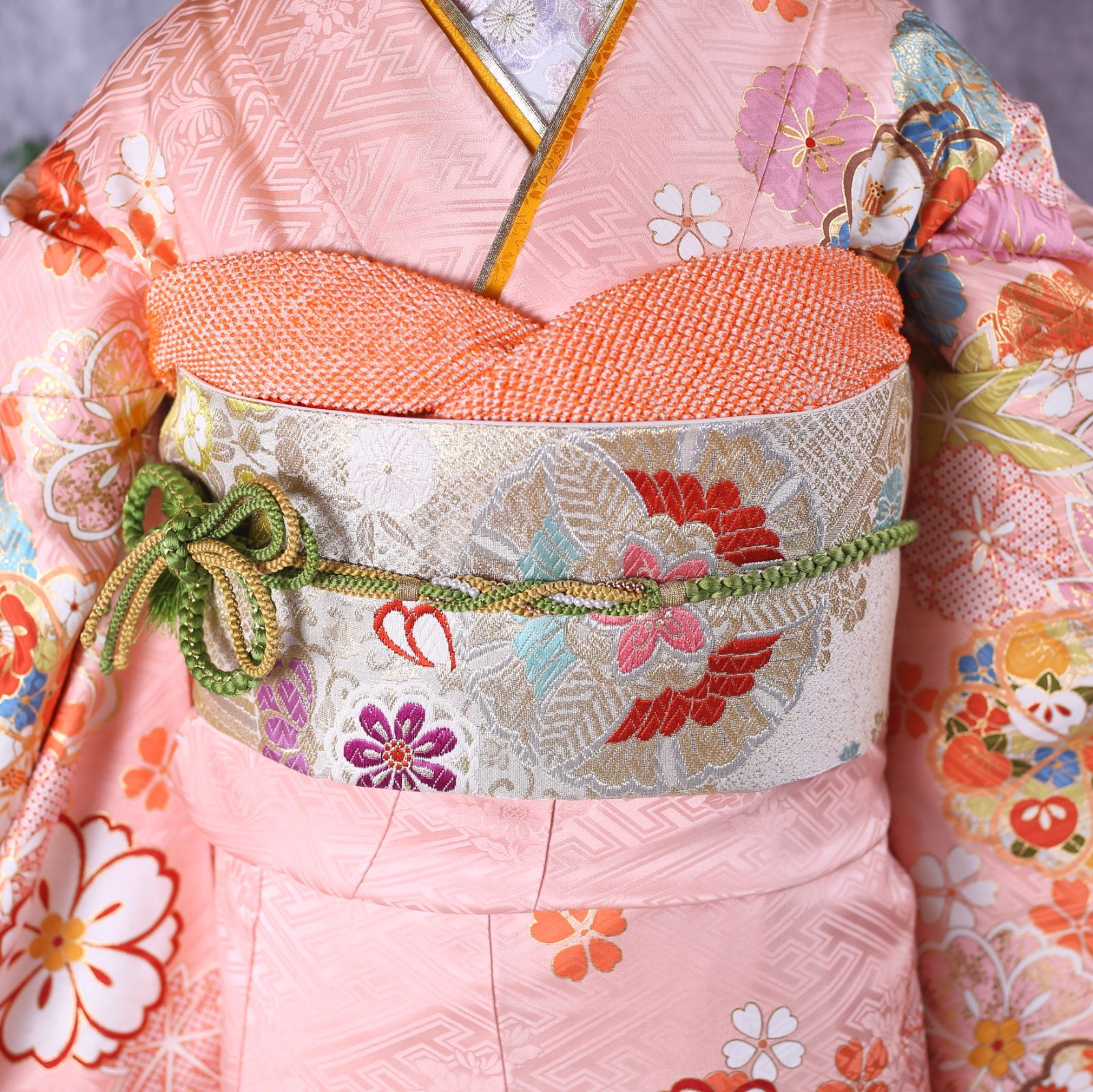 ピンク 花柄 振袖 フルセット(8点) 振袖 レンタル 成人式 21点セット