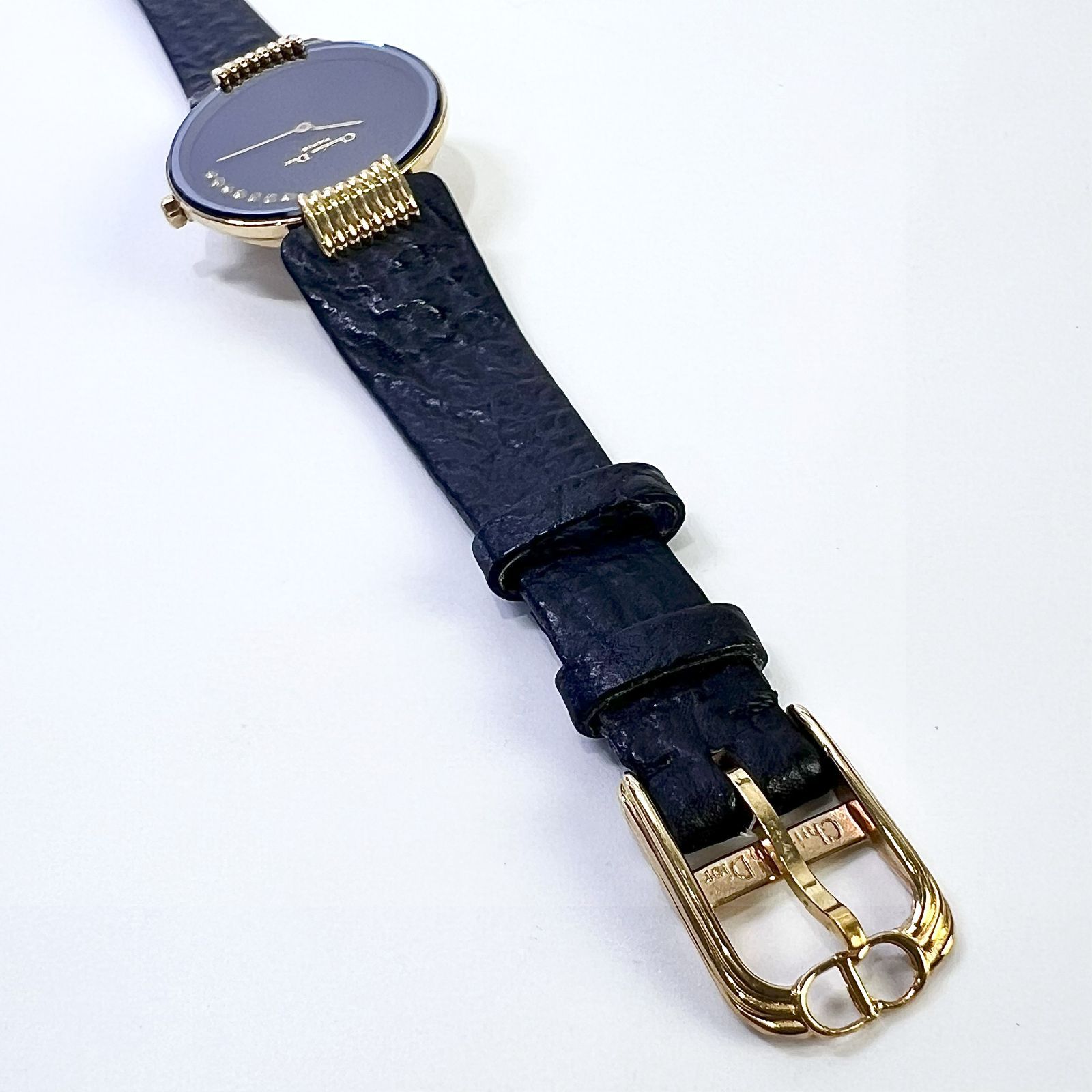 Christian Dior アナログ時計 ジャンク品　ゴールド/ブラック Vintage Christian Dior Gold-plated Unisex Quartz Watch With