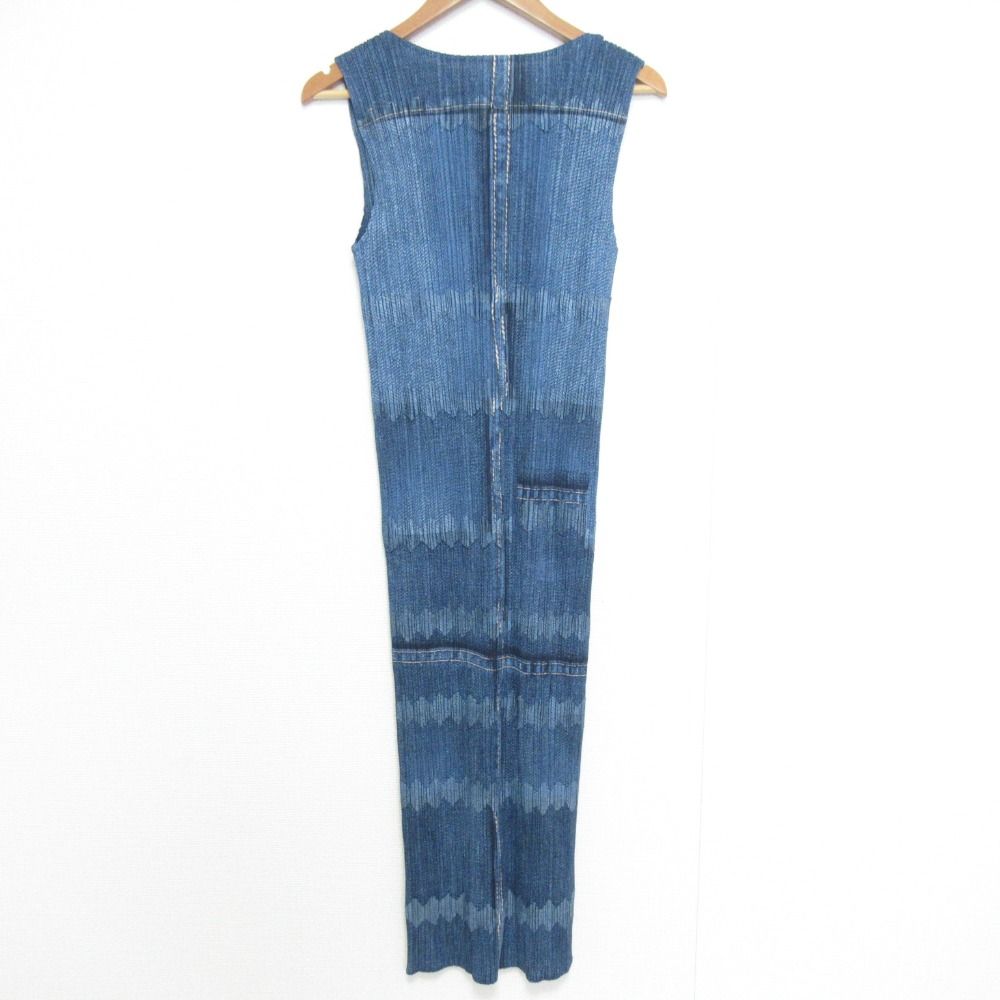 美品 PLEATS PLEASE プリーツプリーズ イッセイミヤケ デニム転写 