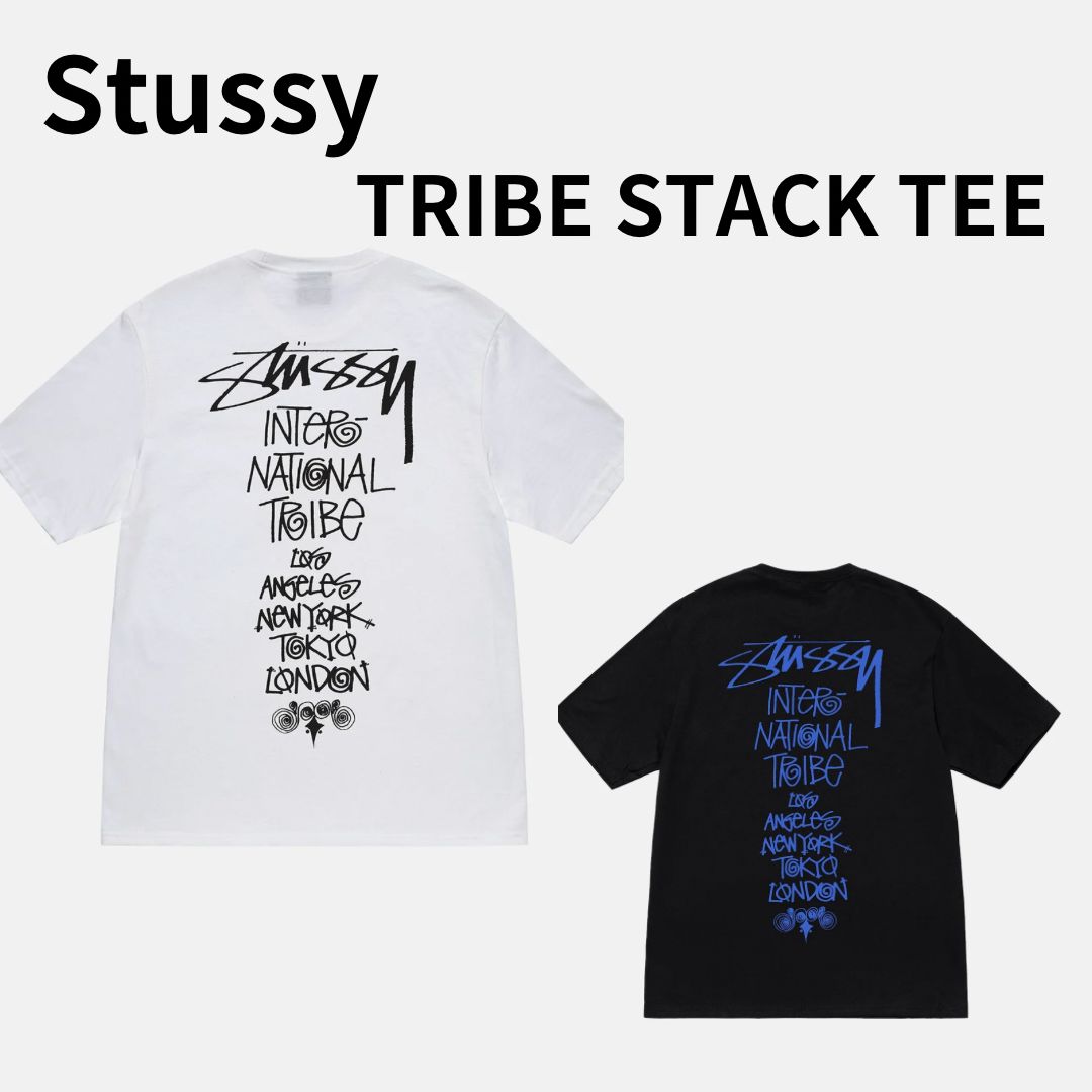 完売品 stussy TRIBE STACK TEE ブラック M 黒 サマー Tシャツ ...