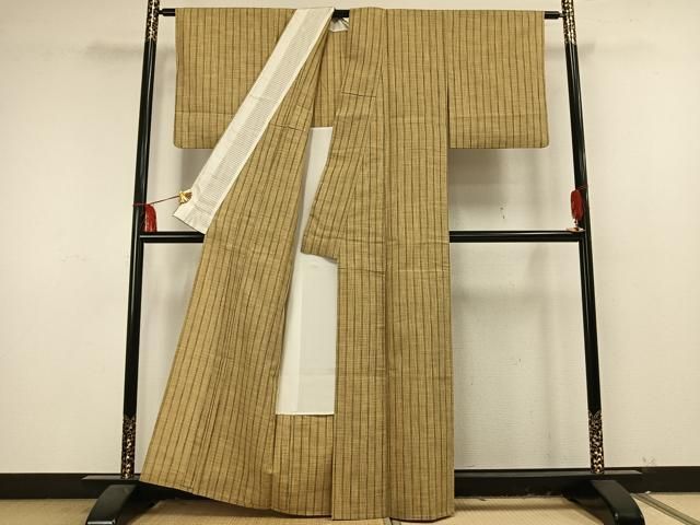 平和屋着物○上質な紬 変わり縞 やまと誂製 正絹 逸品 AAAY0220zg