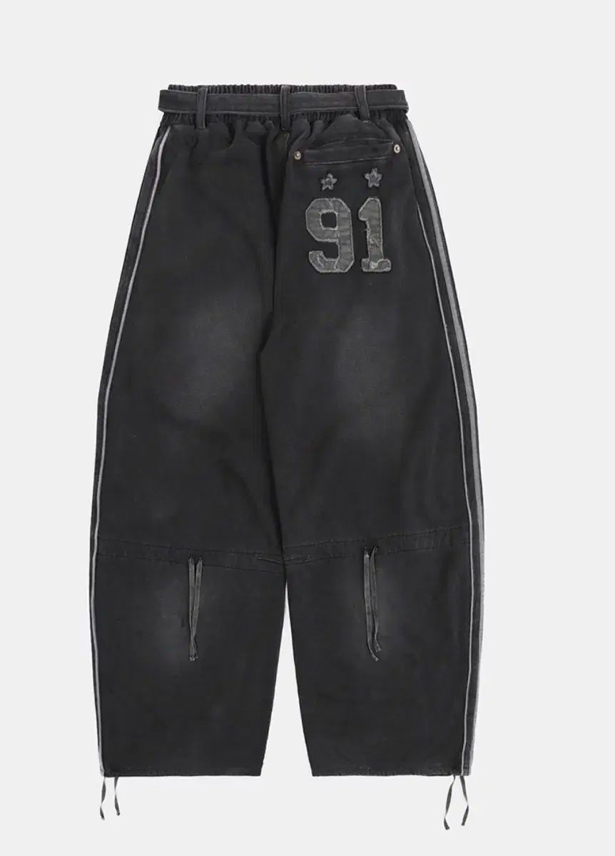 バッドブラッド ビリー ウォッシュド デニム スウェット パンツ - ブラック