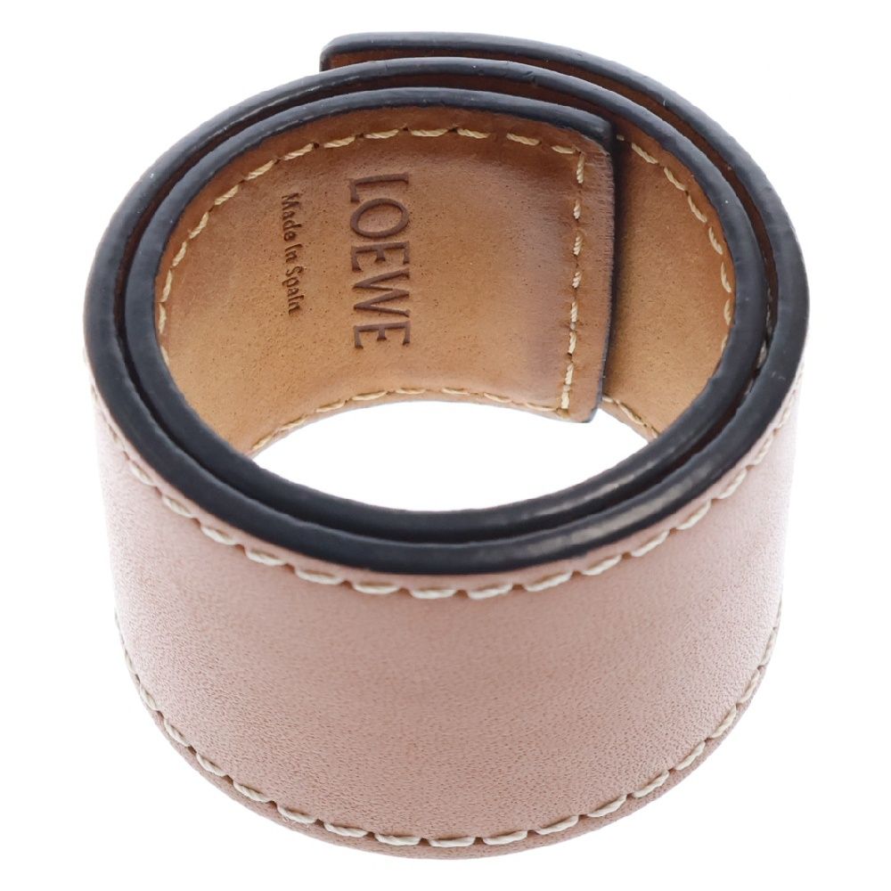 LOEWE (ロエベ) アナグラム スラップ レザーブレスレット ブラウン