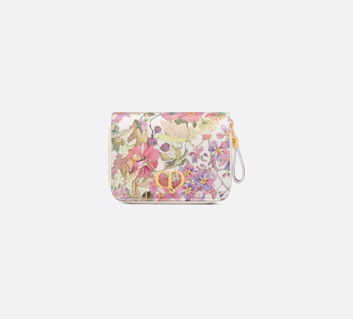Dior 新作 ダリア ミニウォレット 二つ折り畳み財布 花柄 Caro
